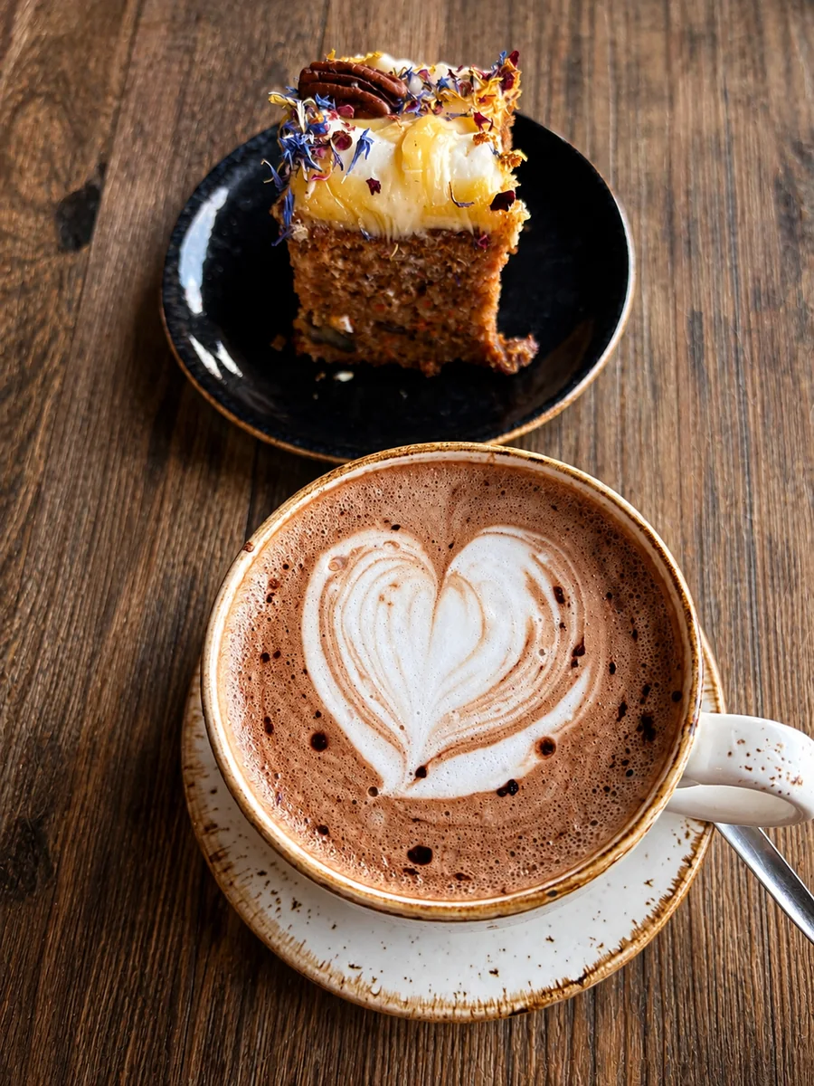Coffee and cake at North Beach Coffee Bar